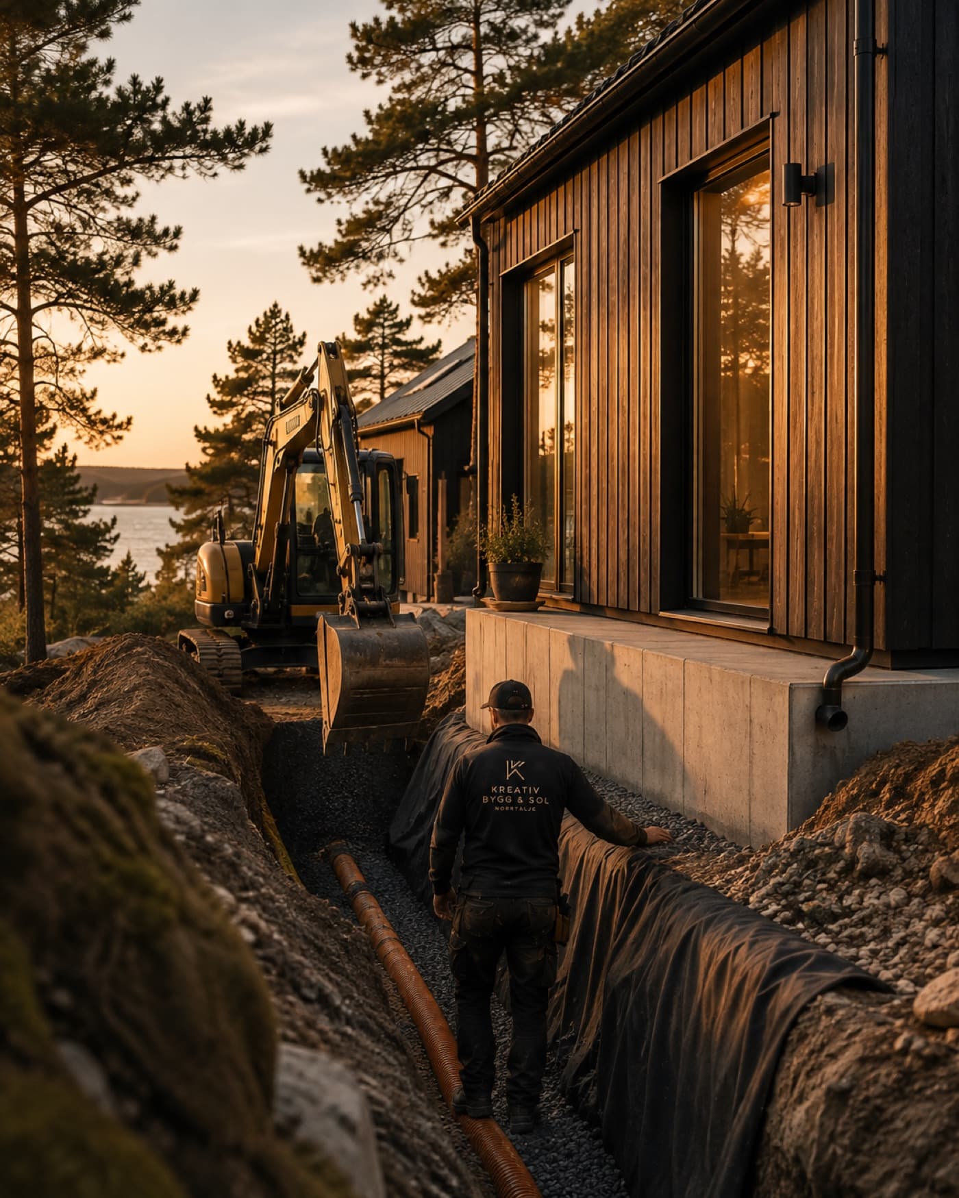 Dränering & grund — Kreativ Bygg och Solenergi
